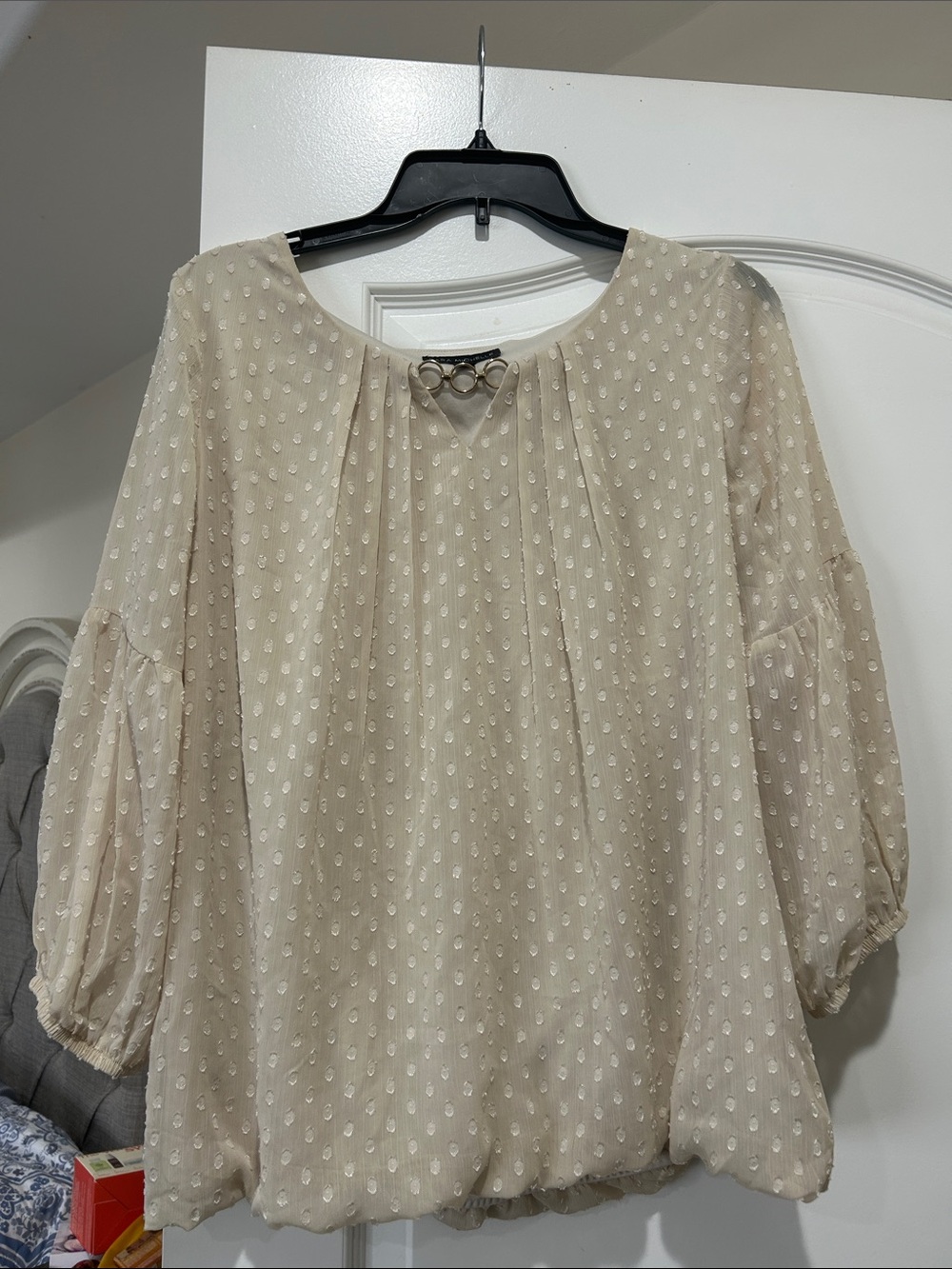 Women's Cream Peasant Blouse